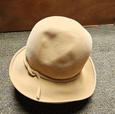 Vintage Damen Hut beige alt, 52 cm, Filz