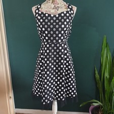 iHot Pin Up Kleid Rockabilly Polka Dots schwarz weiß Gr 3XL