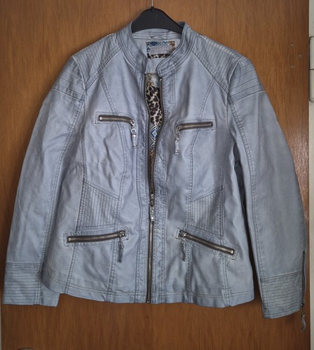 Kunstlederjacke hellgrau - (9),