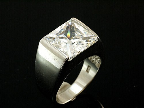 925 silber ring mit weißem - mit,