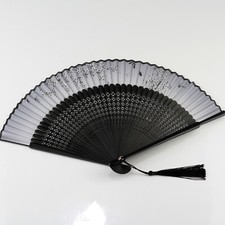 Handfächer Klappfächer "Edle Pflaumenblüte" chinesischer Fächer Holzfächer Stoff