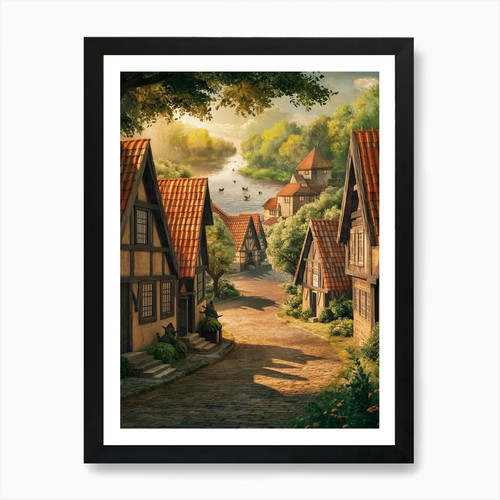 Märchendorf kunstdruck - märchendorf,