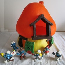 Schlumpf Haus Groß Peyo Bully mit 6 Schlumpfen