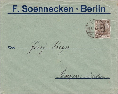 Perfin brief aus - aus, berlin