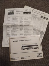ITT Stereo 3501 Hifi electronic Bedienungsanleitung + Service Infos  für Sammler