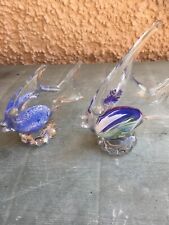 Fische Deko Glas Kristall Handgemacht Unikat Glaskunst 15 u. 10 cm hoch