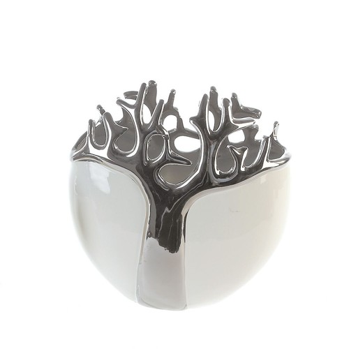 Gilde vase tree weiss silber - vase,