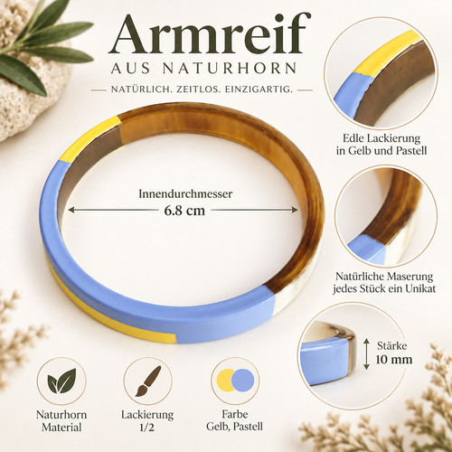 Armreif aus naturhorn gelb - naturhorn,,