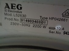 AEG L52630 , Konfigurierte Elektronik Steuerung 132541514 , voll funktionsfähig