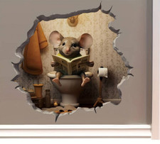 Mausloch Weihnachten  Maus 3D Effekt verschiedene Aufkleber Wand Aufkleber