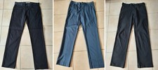 Herren Hosen: 3 Business Hosen schwarz und blau, Gr. 32x32