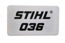 Typenschild für Motorsäge Stihl 036