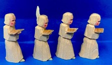 Engel geschnitzt Erzgebirge Pyramidenfiguren 4 Stück 7cm DDR OHNE FLÜGEL !!! /P6