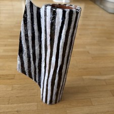 Keramik Vase Schwarz Weiß 26