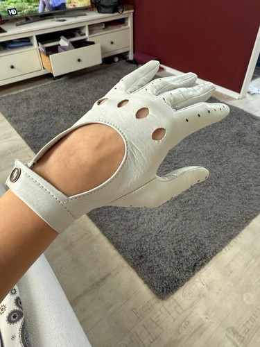 Weiße lederhandschuhe damen - weiße,