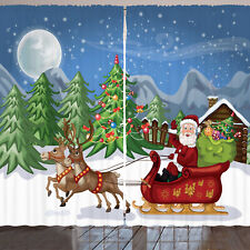 Weihnachten Rustikale Gardine Schneewehe Rentiere