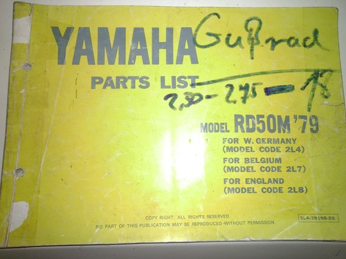Yamaha 50 ersatzteilliste - yamaha, rd