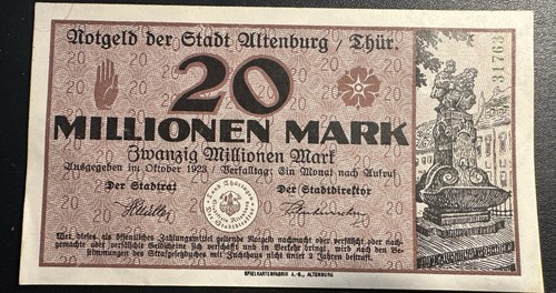 Banknote millionen mark - 20,