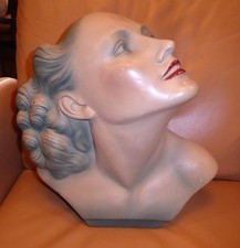 !!!! ART DECO GROSSE SCHAUFENSTER GIPS FRAUENBÜSTE S. MELANI ITALIEN !!!!