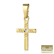 ECHT GOLD 333 Kreuz Anhänger & Goldkette Kette 36 38 40 42 45 50 cm Kommunion