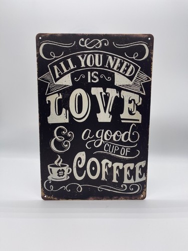 Blechschild love coffee - love, &
