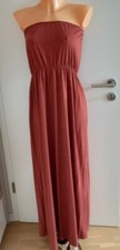 ONLY Bandeaumaxikleid Größe M 38 Bronze Kupfer Cognac Maxikleid Bandeau Kleid