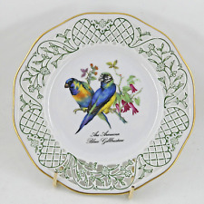 Durchbruchporzellan Wandteller Schumann Arzberg blaue Gelbbrustara ca 19 cm Top