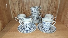 6 Untertassen plus 6 Tasse Winterling Indisch Blau