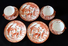 Japanisches Teeservice, 3 Gedecke, alt (50er Jahre?), Litophanie 