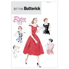 Schnittmuster Sommerkleid Butterick B5708 A5 6-14 (Gr. 32-40) Deutsche Anleitung