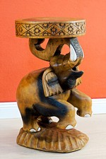 Holz Beistelltisch Elefant