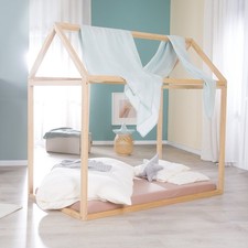  roba Kinder Hausbett 70x140 cm Kinderbett Massivholz Montessori Bambus - B-Ware