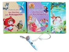 Toystick Kinderbuch Set 3 Märchen Rotkäppchen Aschenputtel Affe Micky Lesestift