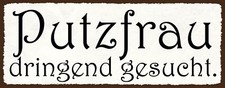 Holzschild 27x10 Putzfrau