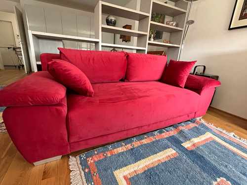 Rotes schlafsofa mikrofaser - schlafsofa,