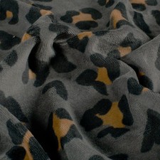 Nickystoff "Leo-Print" in Dunkelgrau