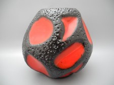 Roth Keramik Vase Fat Lava rot schwarz Vintage Mid Century
