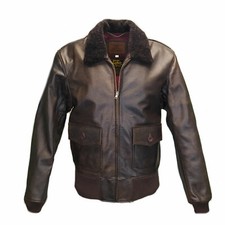 HERREN Lederjacke G1 "Military" US Navy STIERLEDER Schaffellkragen NEU