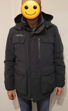 Camel Active Winterjacke Gr. 54 Kapuze Herren Longjacke Parka schwarz NEUwertig