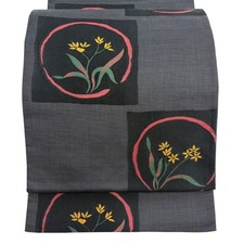 Obi Seide schwarz grau