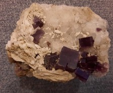 Fluorit Stufe mit Baryt und Calzit/Berbes Spanien 