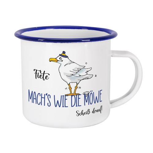 Herz heim emaille tasse - &,
