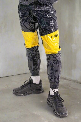 Shiny nylon pants black - shiny, pu