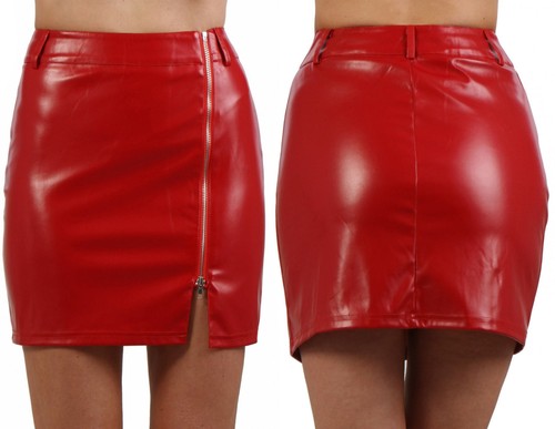 Damen minirock wetlook - minirock,