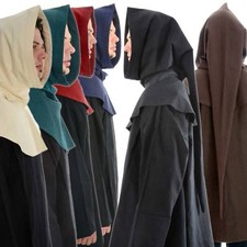 Mittelalter Gugel Aldrian aus Baumwolle Beige, Grün, Blau, Rot, Schwarz, Braun