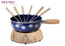Elektro Käsefondue-Set 6 Pers. Nouvel Swiss " Edelweiss blau Induktion Edition