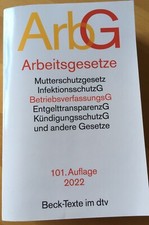 ArbG Arbeitsgesetze Beck Texte im dtv 101. Auflage 2022 Diverse Arbeitsgesetze