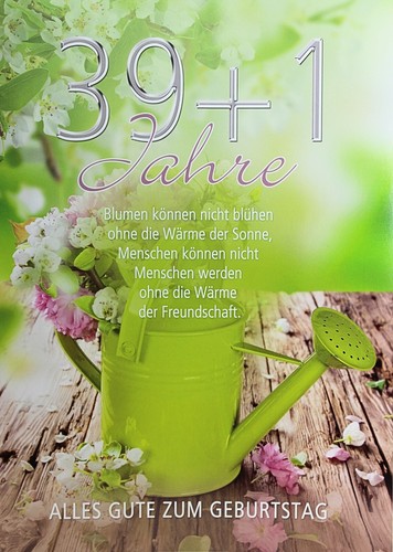 Geburtstagskarte jahre - 40,