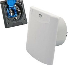 Vorzeltsteckdose Multi 12V und 230V, 2x Sat Weiß IP54, Magnetverschluss