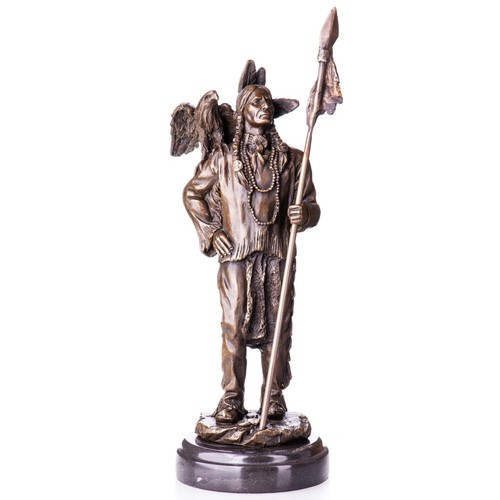 Western bronzefigur indianer - western,